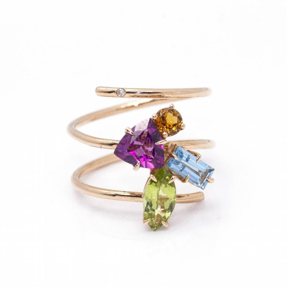 Bague Tuttifrutti en or rose - Castafiore