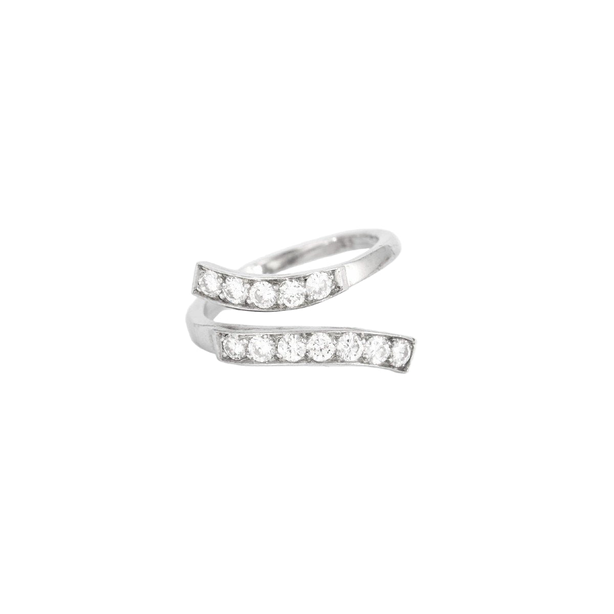 Bague vague en or blanc et platine diamants - Castafiore