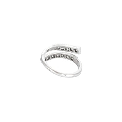 Bague vague en or blanc et platine diamants - Castafiore
