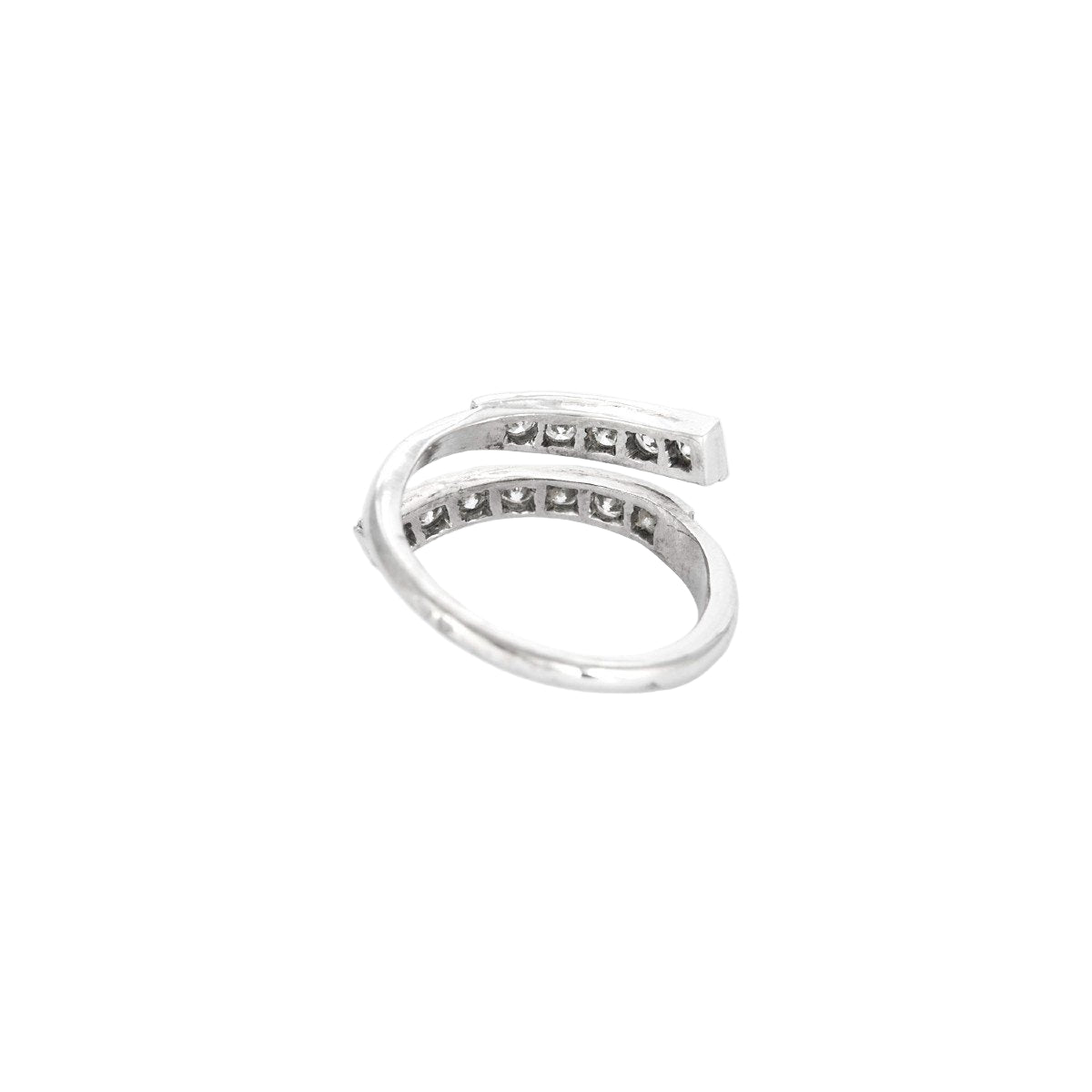 Bague vague en or blanc et platine diamants - Castafiore