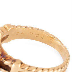 Bague VAN CLEEF & ARPELS "Alhambra" en or jaune, lapis - lazuli et diamant - Castafiore