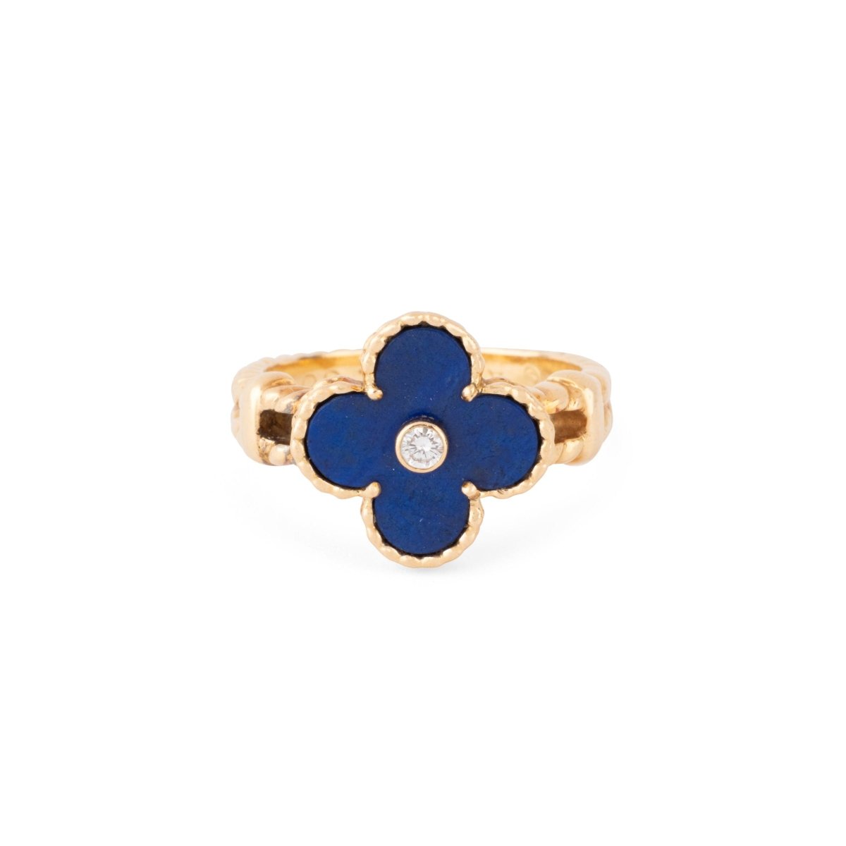 Bague VAN CLEEF & ARPELS "Alhambra" en or jaune, lapis - lazuli et diamant - Castafiore