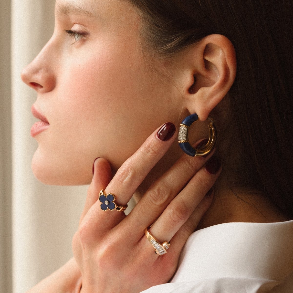 Bague VAN CLEEF & ARPELS "Alhambra" en or jaune, lapis - lazuli et diamant - Castafiore