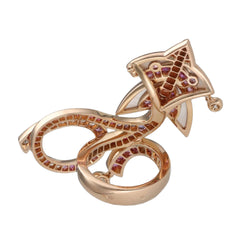 Bague VAN CLEEF & ARPELS "Cerf volant" en or rose, nacre, saphirs et diamants - Castafiore