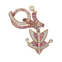 Bague VAN CLEEF & ARPELS "Cerf volant" en or rose, nacre, saphirs et diamants - Castafiore