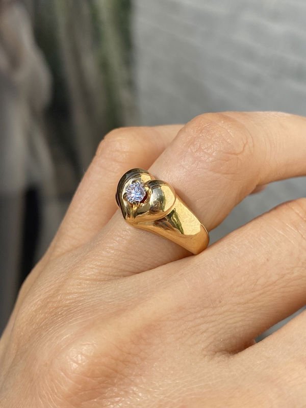 Bague VAN CLEEF & ARPELS Cœur en or jaune et diamant - Castafiore