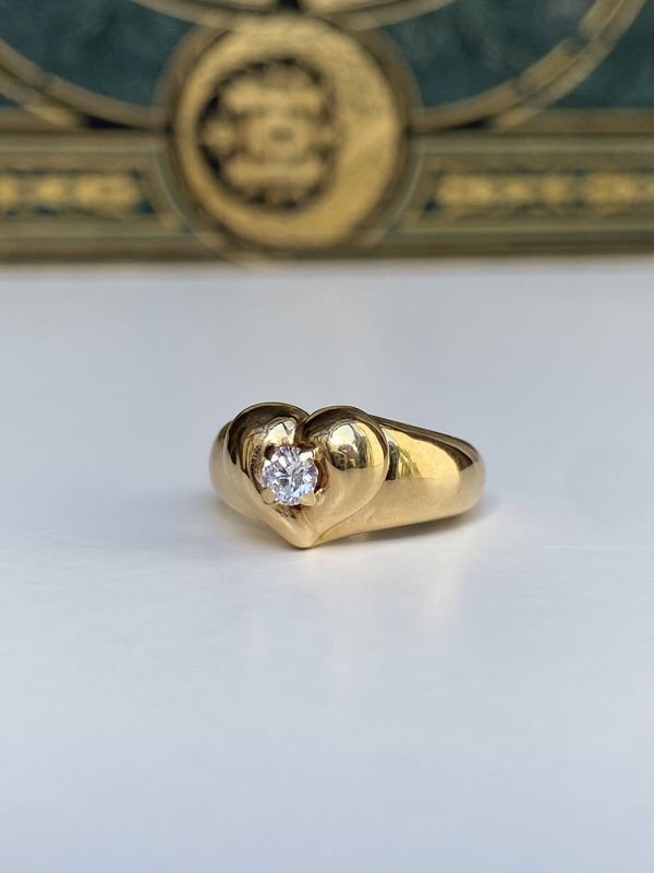 Bague VAN CLEEF & ARPELS Cœur en or jaune et diamant - Castafiore