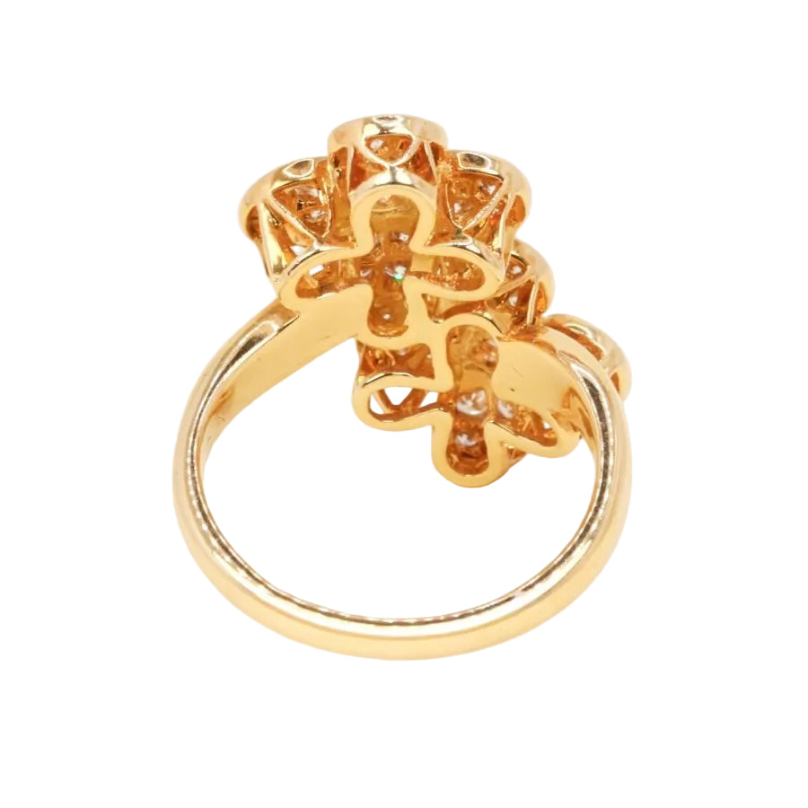Bague VAN CLEEF & ARPELS Double trèfle en or jaune et diamants - Castafiore