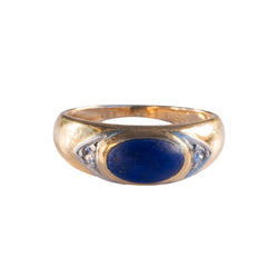Bague VAN CLEEF & ARPELS en or jaune, diamants et lapis - lazuli - Castafiore