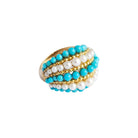 Bague VAN CLEEF & ARPELS en or jaune, perles et turquoises - Castafiore