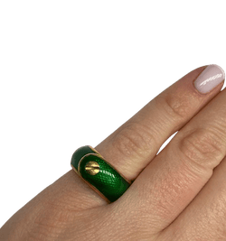 BAGUE VAN CLEEF & ARPELS OR 18K ET EMAIL (T.48) - Castafiore