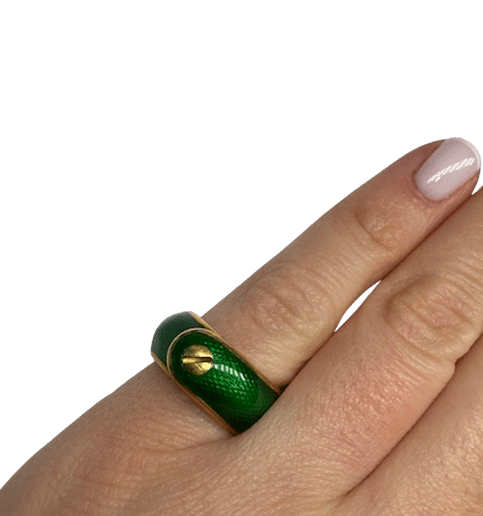 BAGUE VAN CLEEF & ARPELS OR 18K ET EMAIL (T.48) - Castafiore