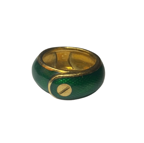 BAGUE VAN CLEEF & ARPELS OR 18K ET EMAIL (T.48) - Castafiore