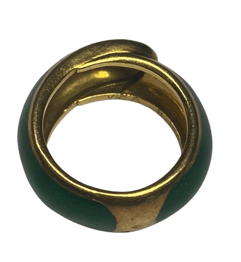 BAGUE VAN CLEEF & ARPELS OR 18K ET EMAIL (T.48) - Castafiore