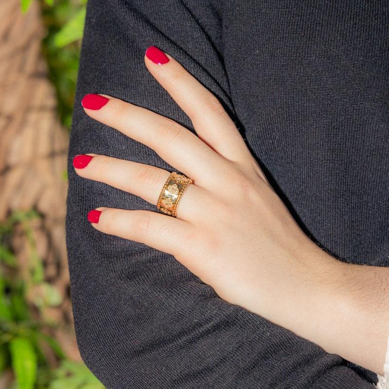 Bague Van Cleef & Arpels Perlée Or jaune Diamant - Castafiore