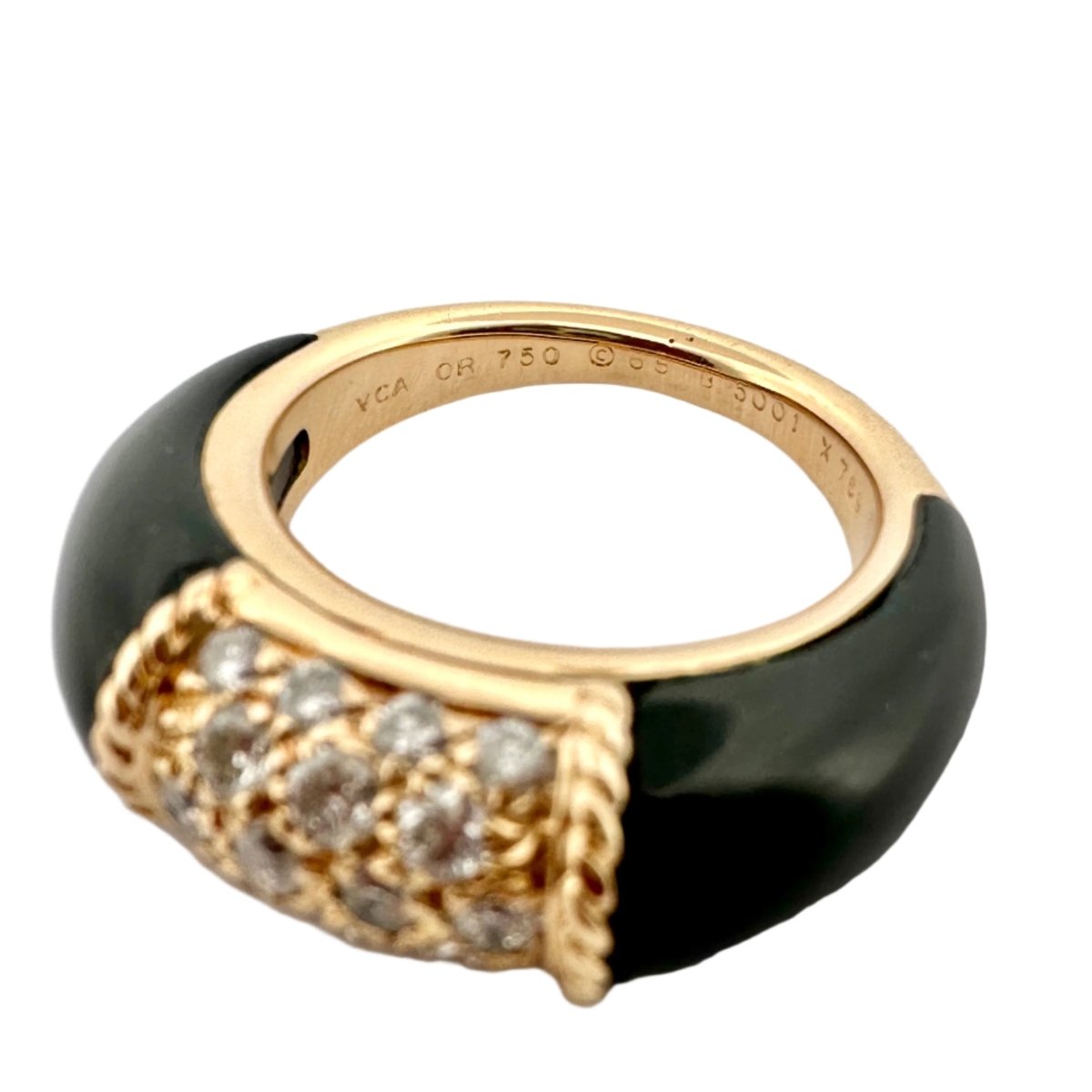 Bague VAN CLEEF & ARPELS, "Philippine" en or jaune, diamants et onyx - Castafiore