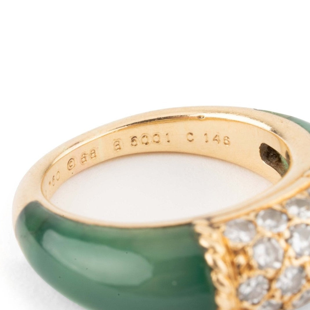 VAN CLEEF ARPELS Philippine Jonc Ring In Yellow Gold Green Jade A van-cleef-arpels-philippine-jonc-ring-in-yellow-gold-green-jade-a