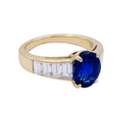 Bague Van Cleef & Arpels saphir et diamants baguette. - Castafiore