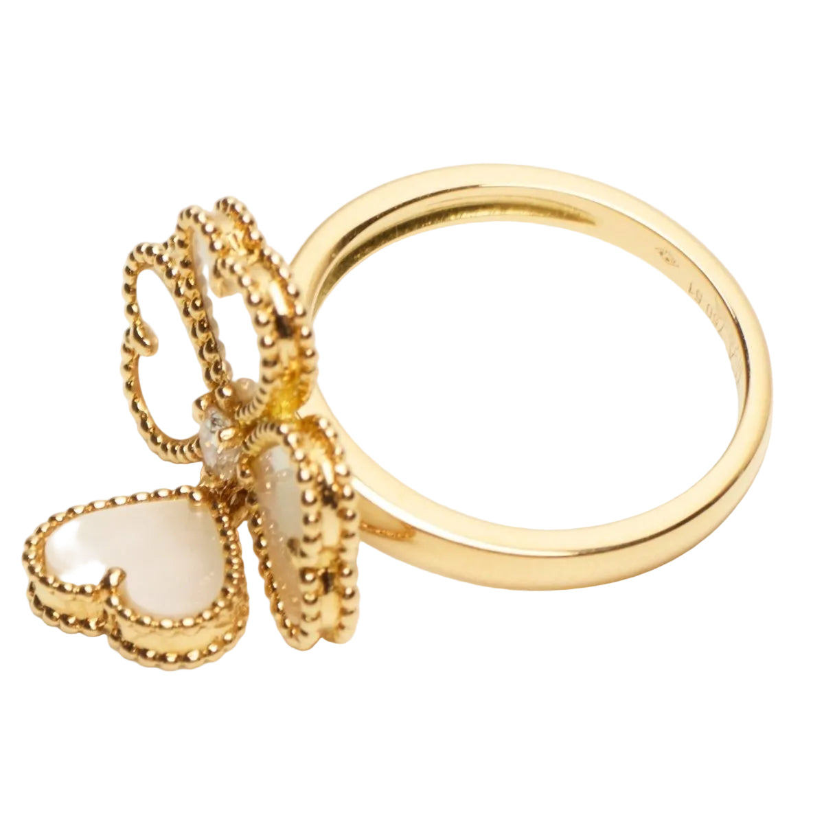 Bague Van Cleef & Arpels Sweet Hearts en or jaune, diamant et nacres - Castafiore