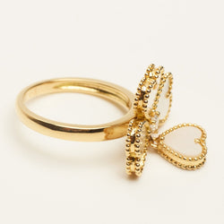 Bague Van Cleef & Arpels Sweet Hearts en or jaune, diamant et nacres - Castafiore