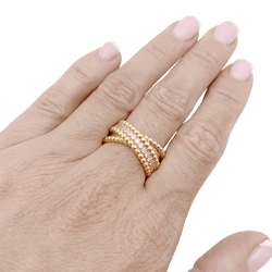 Bague VAN CLEEF ET ARPELS,"Duo Perlée" en or rose et diamants - Castafiore