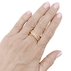 Bague VAN CLEEF ET ARPELS,"Duo Perlée" en or rose et diamants - Castafiore