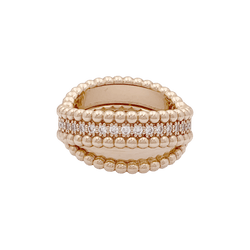 Bague VAN CLEEF ET ARPELS,"Duo Perlée" en or rose et diamants - Castafiore