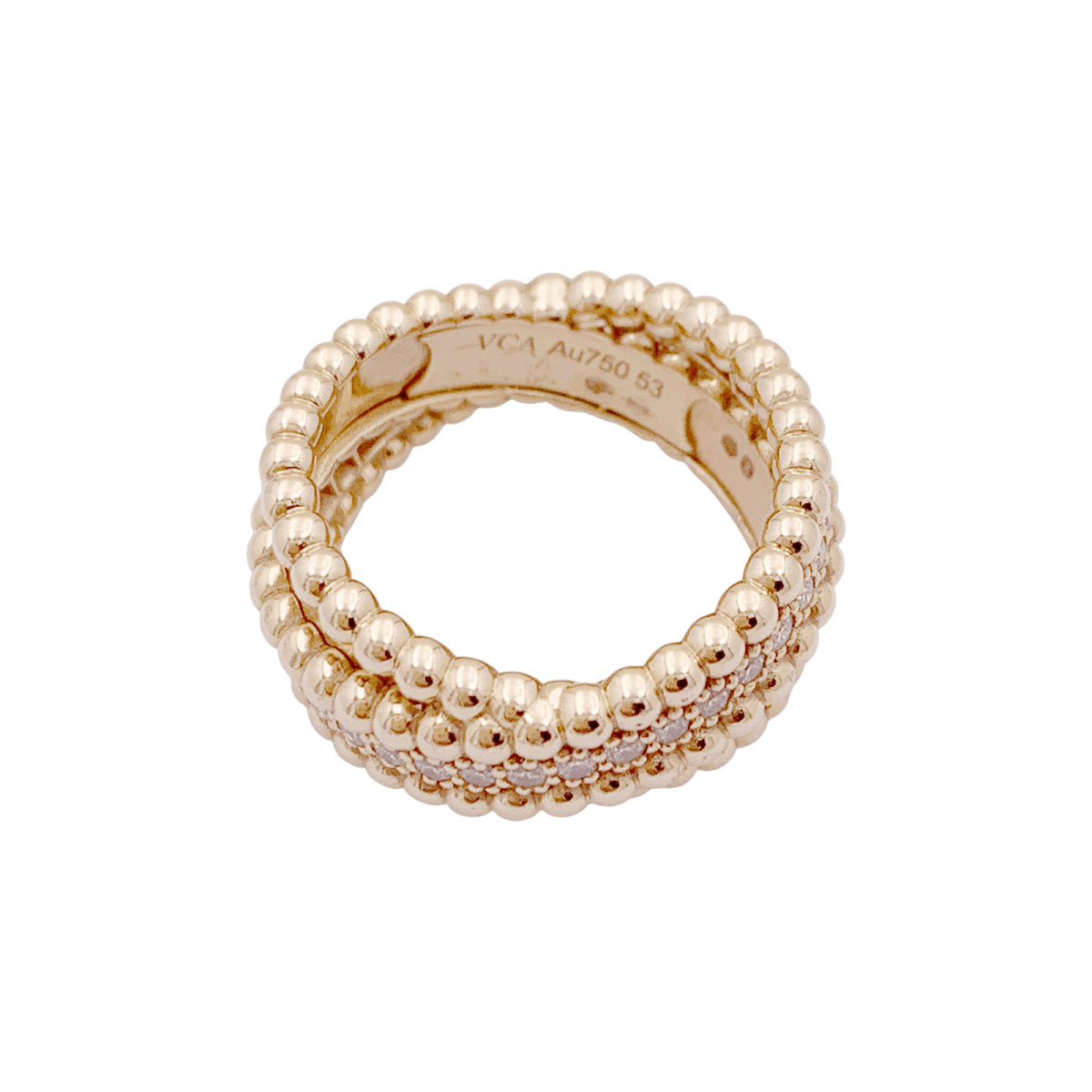 Bague VAN CLEEF ET ARPELS,"Duo Perlée" en or rose et diamants - Castafiore