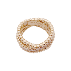 Bague VAN CLEEF ET ARPELS,"Duo Perlée" en or rose et diamants - Castafiore