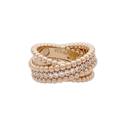 Bague VAN CLEEF ET ARPELS,"Duo Perlée" en or rose et diamants - Castafiore
