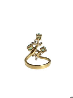 Bague végétale en or jaune et blanc 18k - Castafiore