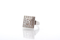 Bague vintage 1950 diamants en platine - Castafiore