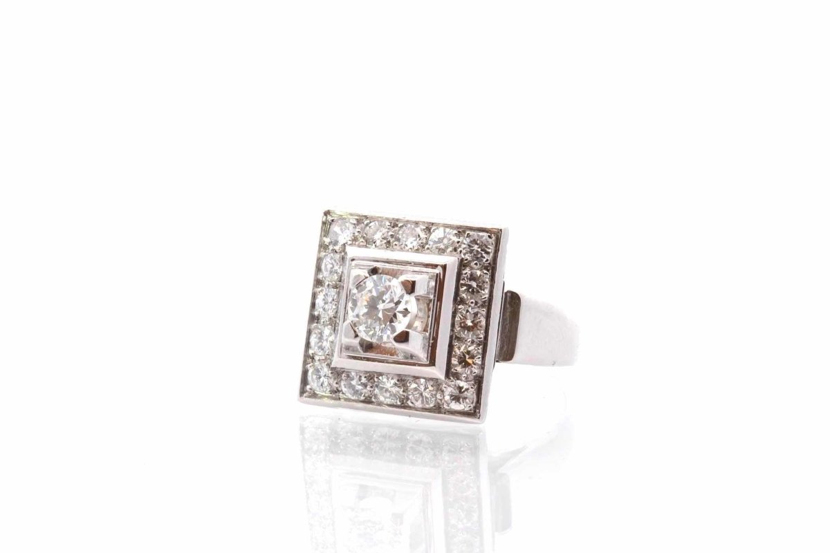 Bague vintage 1950 diamants en platine - Castafiore