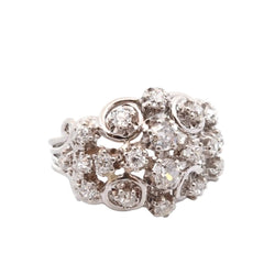 Bague VINTAGE 1950 en platine et diamants - Castafiore
