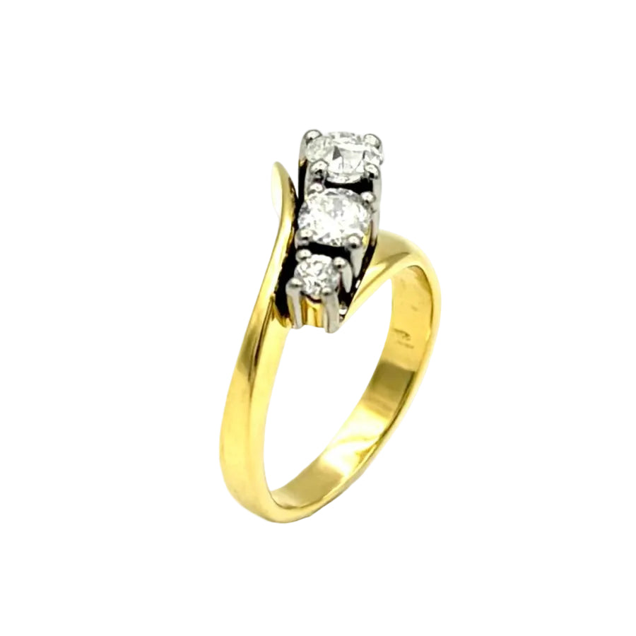 Bague vintage 2 ors et diamants - Castafiore