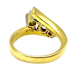 Bague vintage 2 ors et diamants - Castafiore