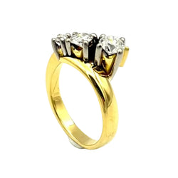 Bague vintage 2 ors et diamants - Castafiore