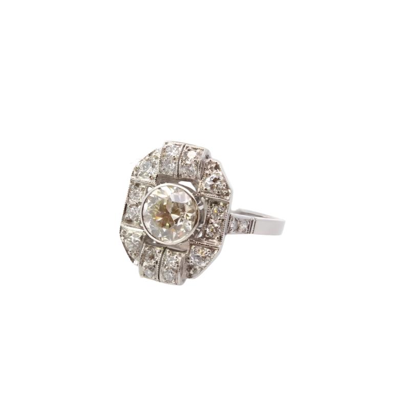 Bague vintage art déco sertie de diamants - Castafiore