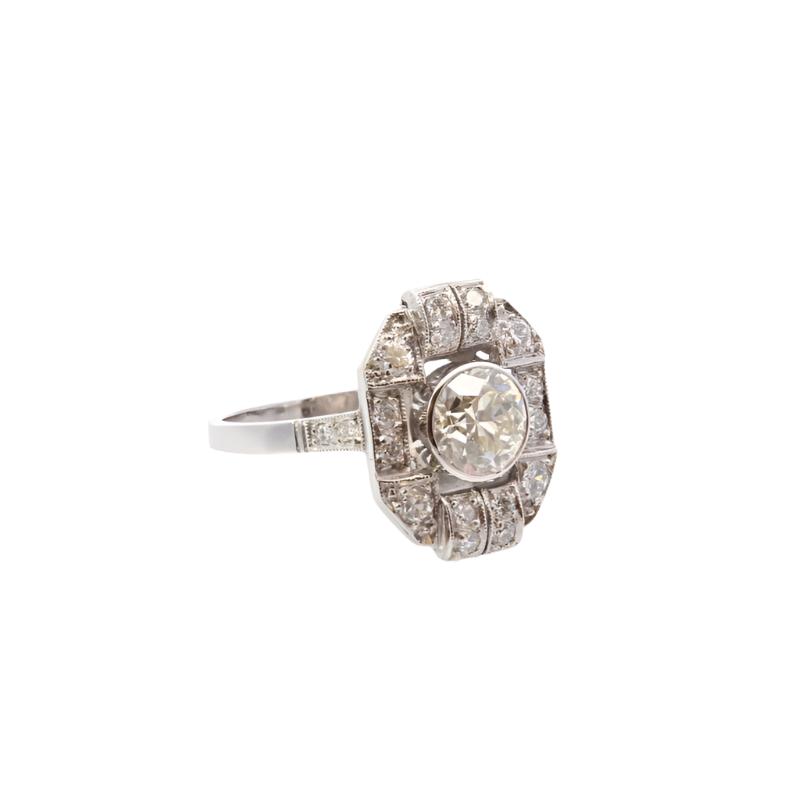 Bague vintage art déco sertie de diamants - Castafiore