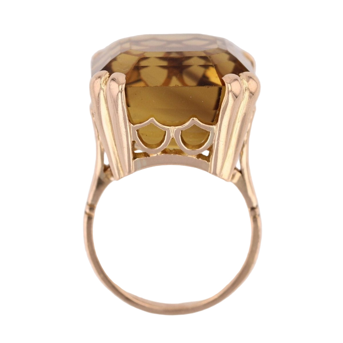 Bague VINTAGE Citrine en or rose - Castafiore
