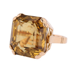 Bague VINTAGE Citrine en or rose - Castafiore