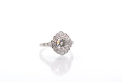 Bague vintage diamant 1,06 cts J/SI2 en platine - Castafiore