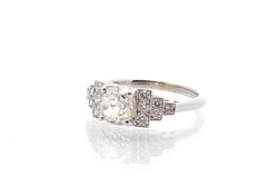 Bague vintage diamant 1,19 cts H/SI2 en or - Castafiore
