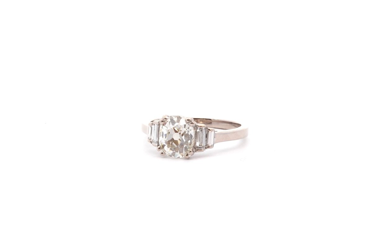 Bague vintage diamant coussin 1,40cts K/SI2 - Castafiore