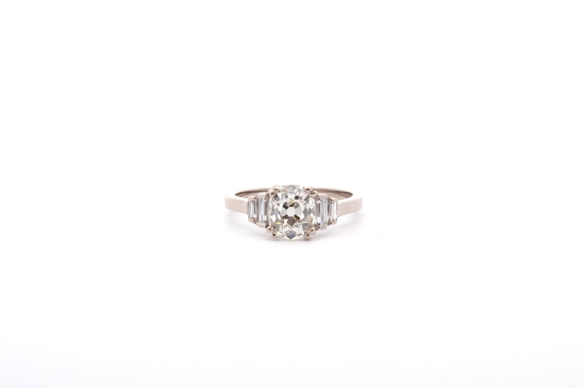 Bague vintage diamant coussin 1,40cts K/SI2 - Castafiore