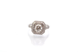 Bague vintage diamant de 1,02 carats en platine - Castafiore