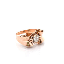 Bague vintage diamant en or 18k - Castafiore