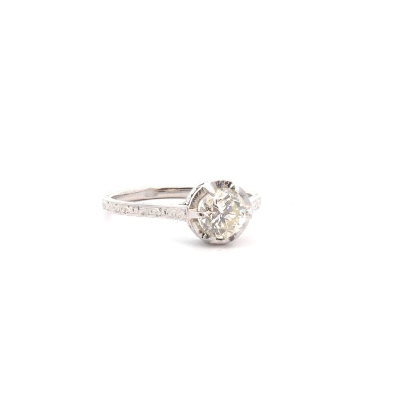 Bague vintage diamant en platine - Castafiore