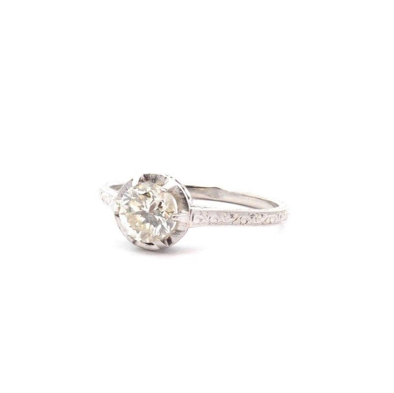 Bague vintage diamant en platine - Castafiore