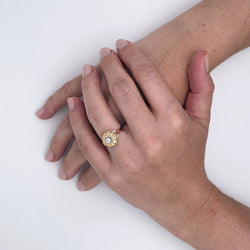 Bague vintage diamant et torsade en or rose - Castafiore